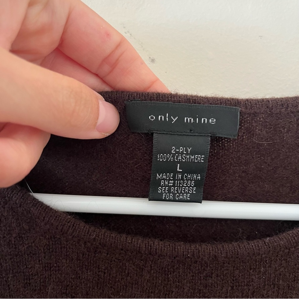 Only Mine | brown cashmere crewneck sweater - Picture 3 of 3